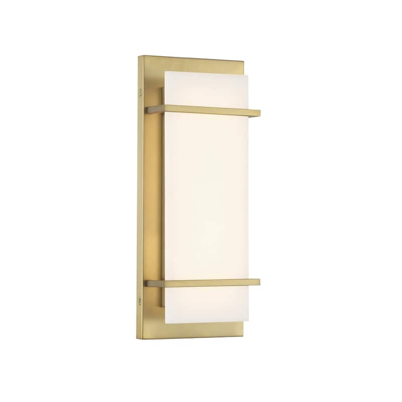 Minka Lavery 431-L Tarnos 16" Tall LED Wall Sconce with White Faux - Soft Brass