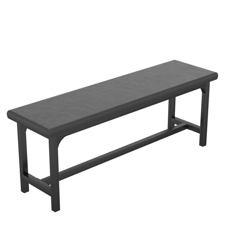 VECELO 3-Piece Dining Table Set with 2 Benches, 63" Extendable Kitchen Table & Chairs Set for 4-8, Dining Room Table
