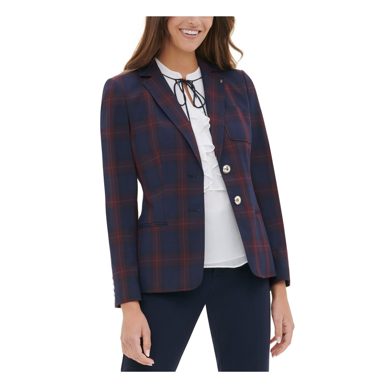 tommy hilfiger plaid coat