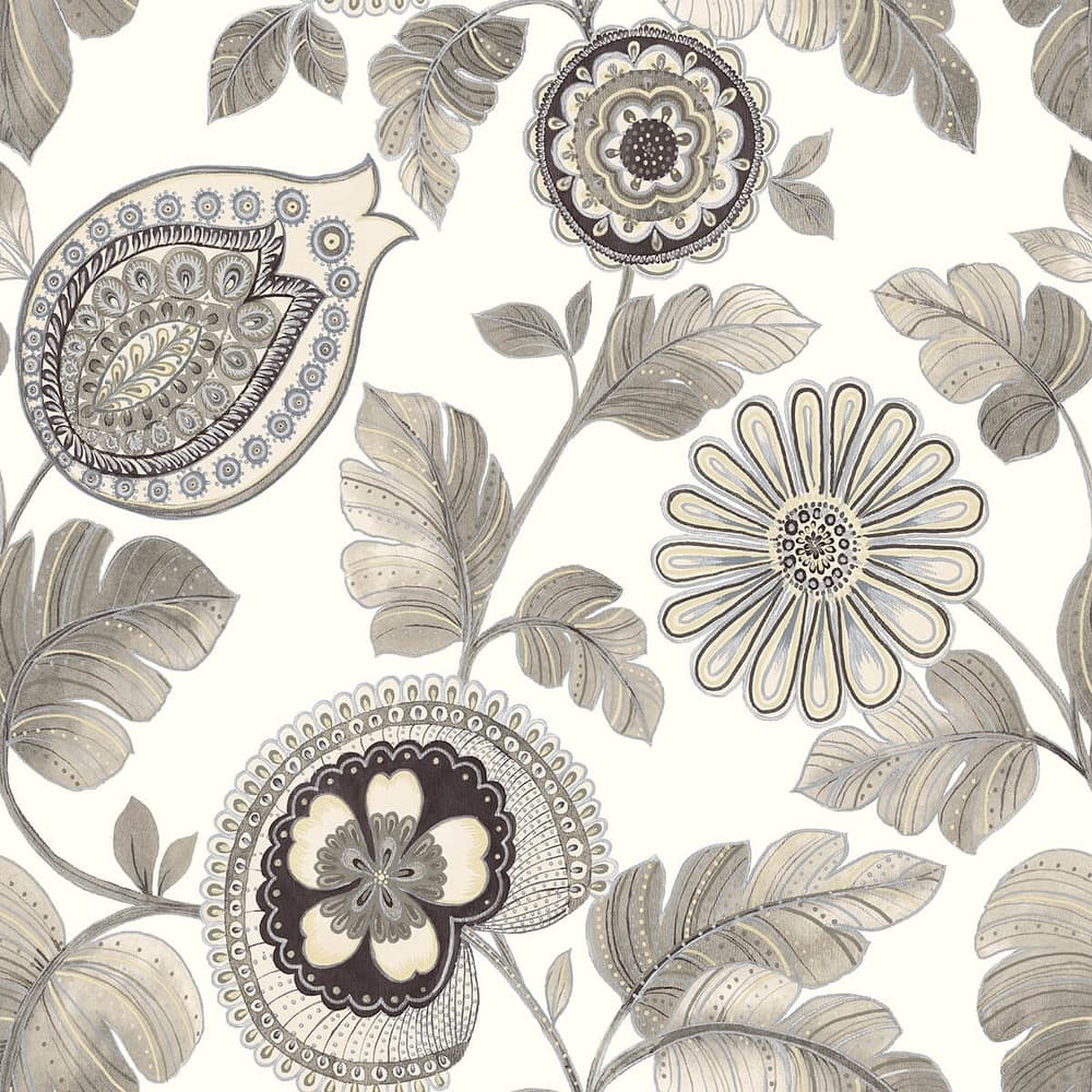 Seabrook Designs Boho Rhapsody Calypso Paisley Leaf Unpasted Wallpaper