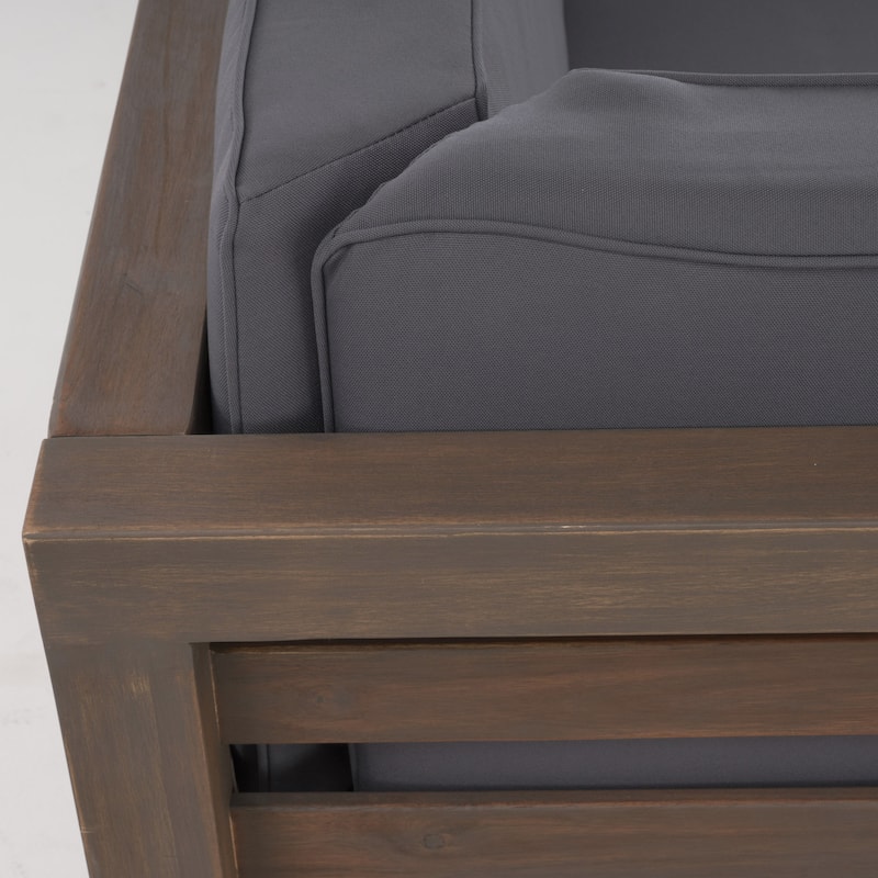 Roomfitters Outdoor 2-Piece Loveseat Set with Acacia Wood Frame and Weather-Resistant Cushions
