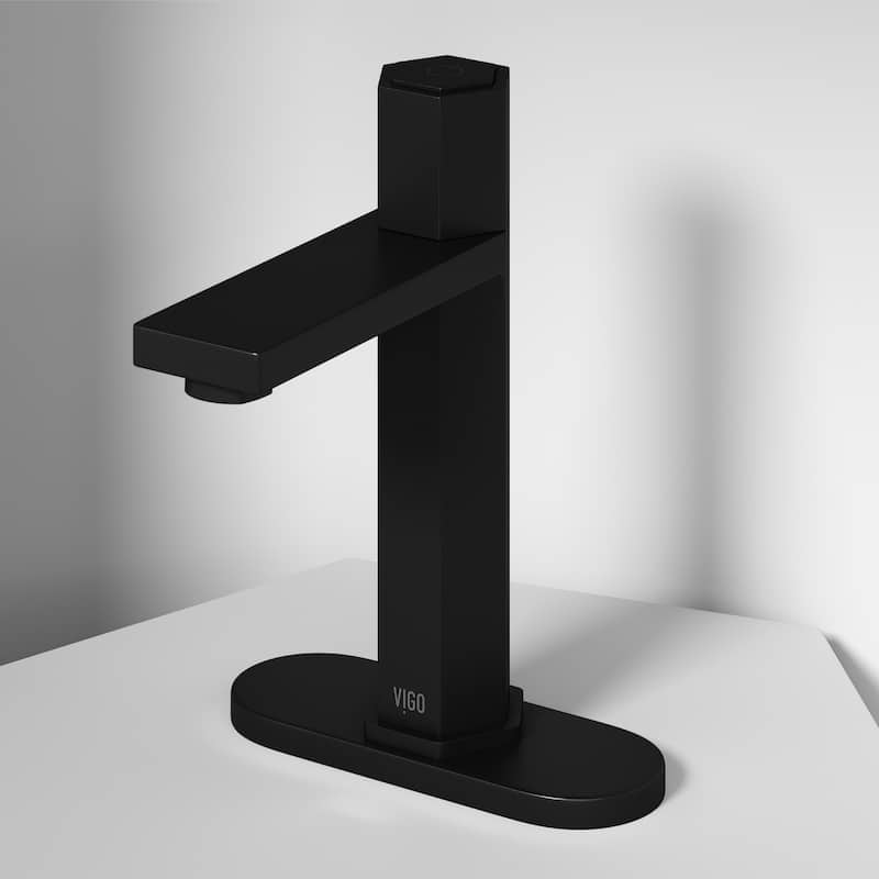VIGO Nova 8" H Button Operated Single Hole Bathroom Faucet