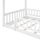 preview thumbnail 5 of 26, Twin Size House Bed Frame with Fence and Roof, Kids Playhouse Design