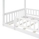 preview thumbnail 14 of 24, Twin Size Wood Bed House Bed, Frame with Fence, Playhouse Design