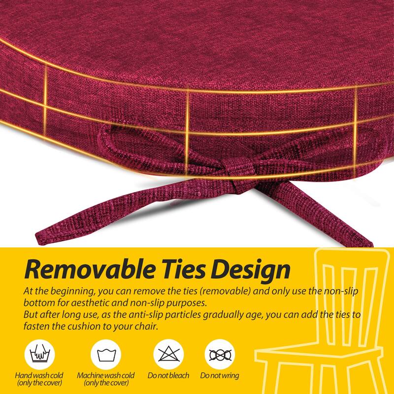 AAAAAcessories 17 in. X 16 in.Indoor Strap Non-slip Chair Cushion for Multi-scenario Setups (2 Pack) - N/A