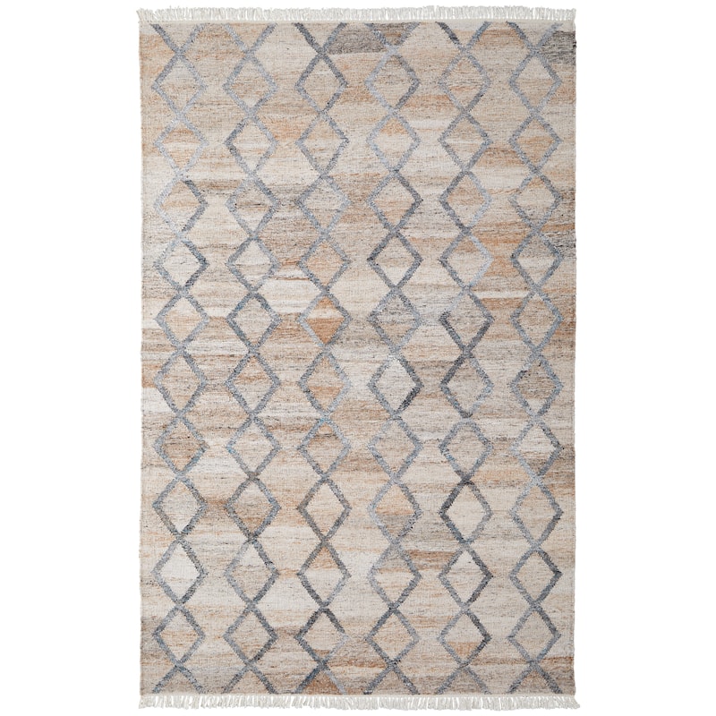 Elstow Transitional PET Yarn Charcoal Gray/Beige Area Rug - 8' x 10'