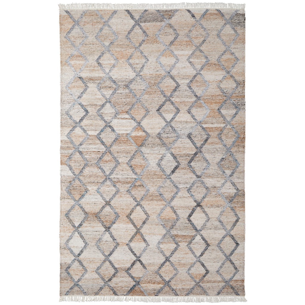 Elstow Transitional PET Yarn Charcoal Gray/Beige Area Rug