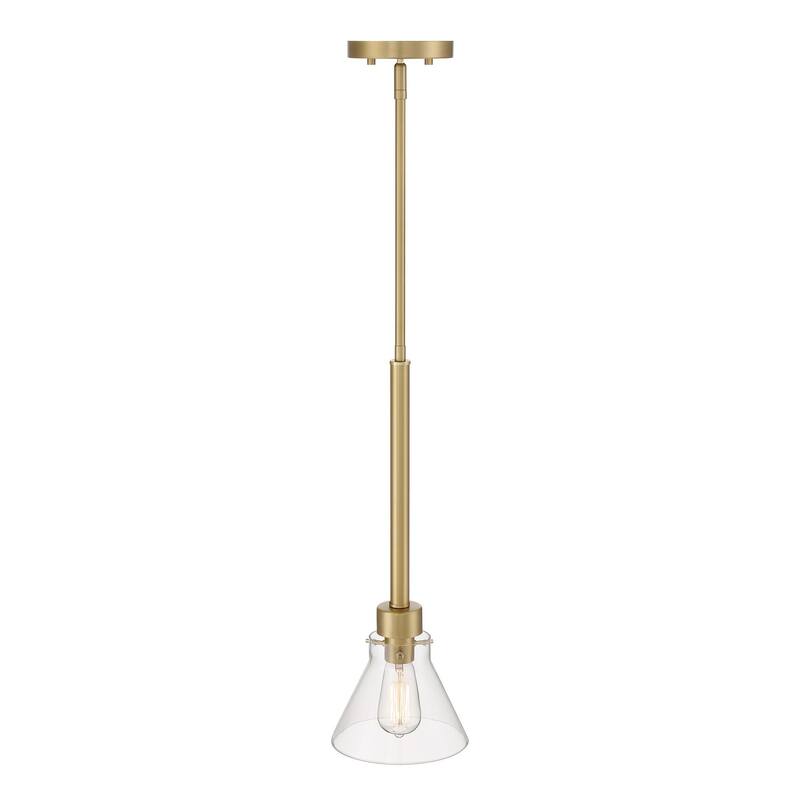 Willow Creek 7 in. 1-Light Brushed Gold Contemporary Pendant Light