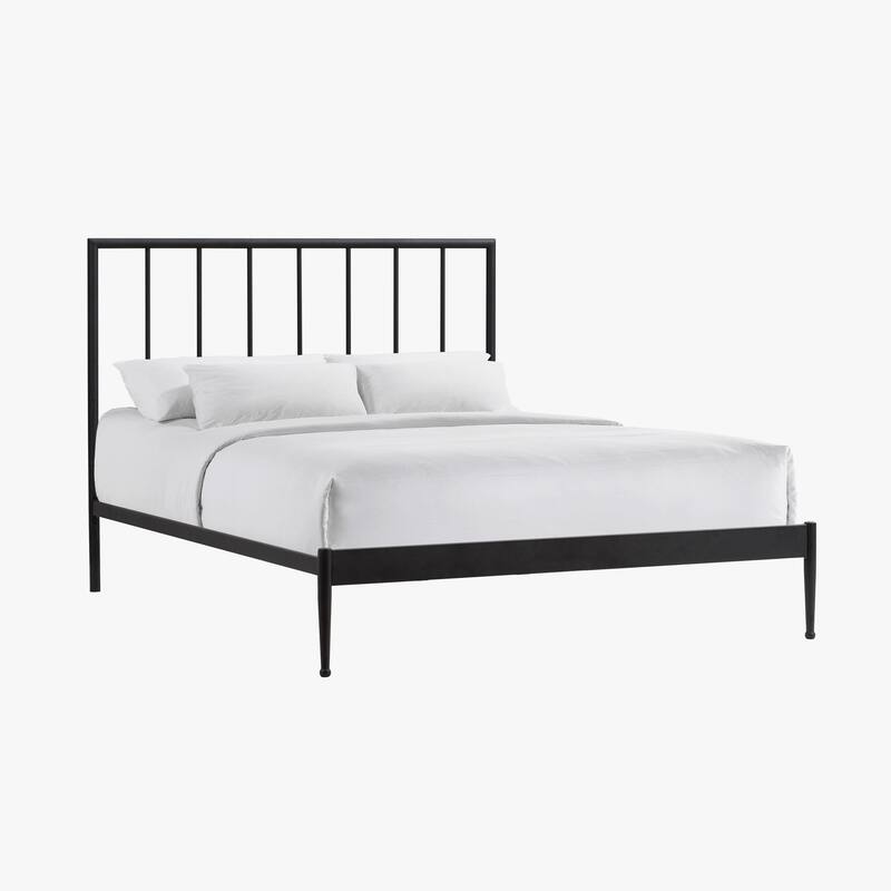 Intercon Modern Metal Panel Bed, Black - Full