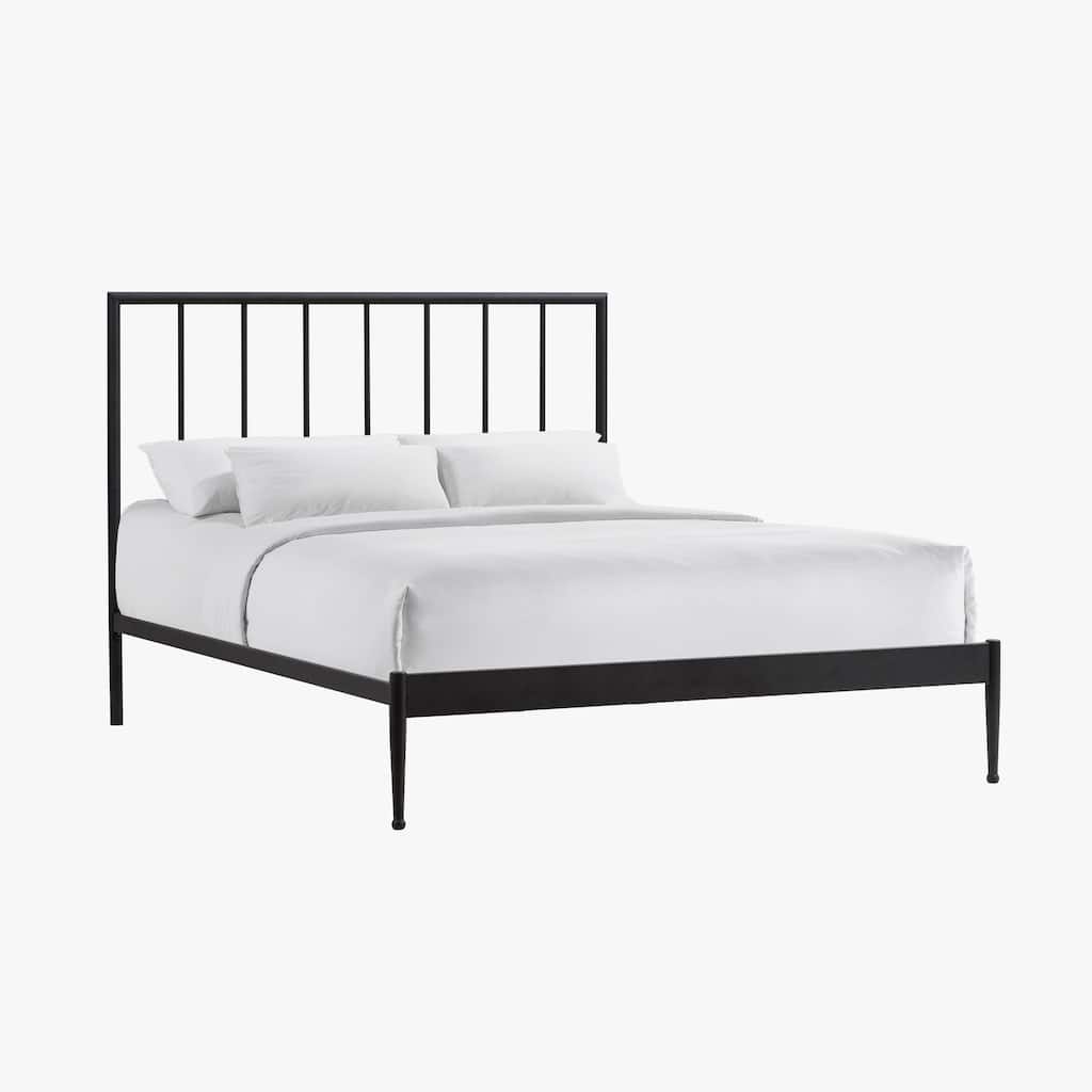 Intercon Modern Metal Panel Bed, Black