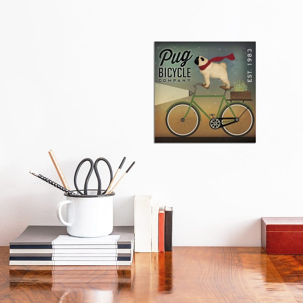 iCanvas "Pug Bicycle Co." by Ryan Fowler Canvas Print