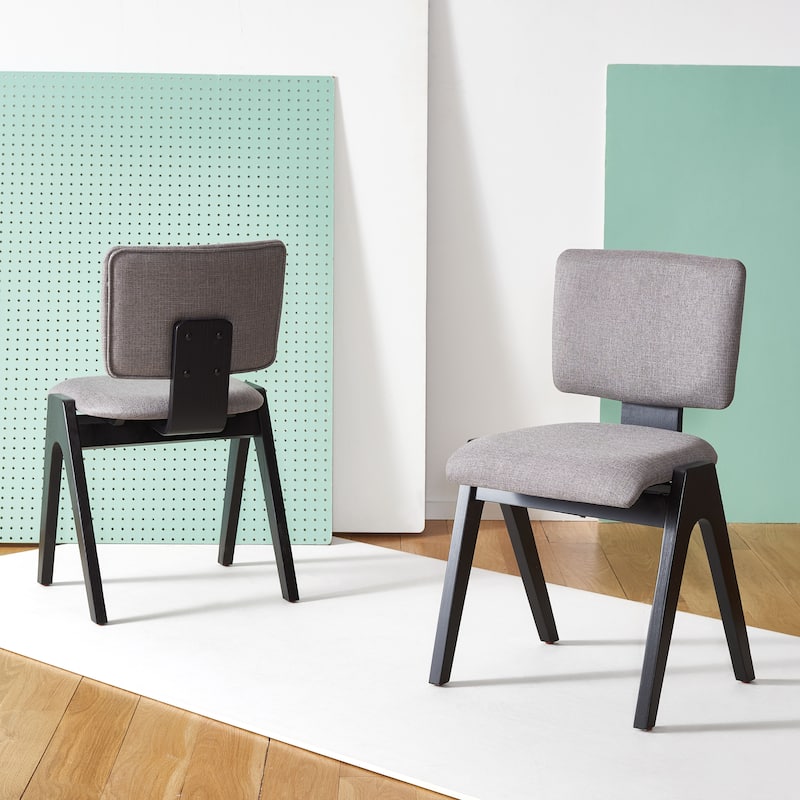 SAFAVIEH Couture Hannedore Wood Dining Chair (Set of 2) - 19 In W x 20 In D x 32 In H - 19Wx20Dx32H