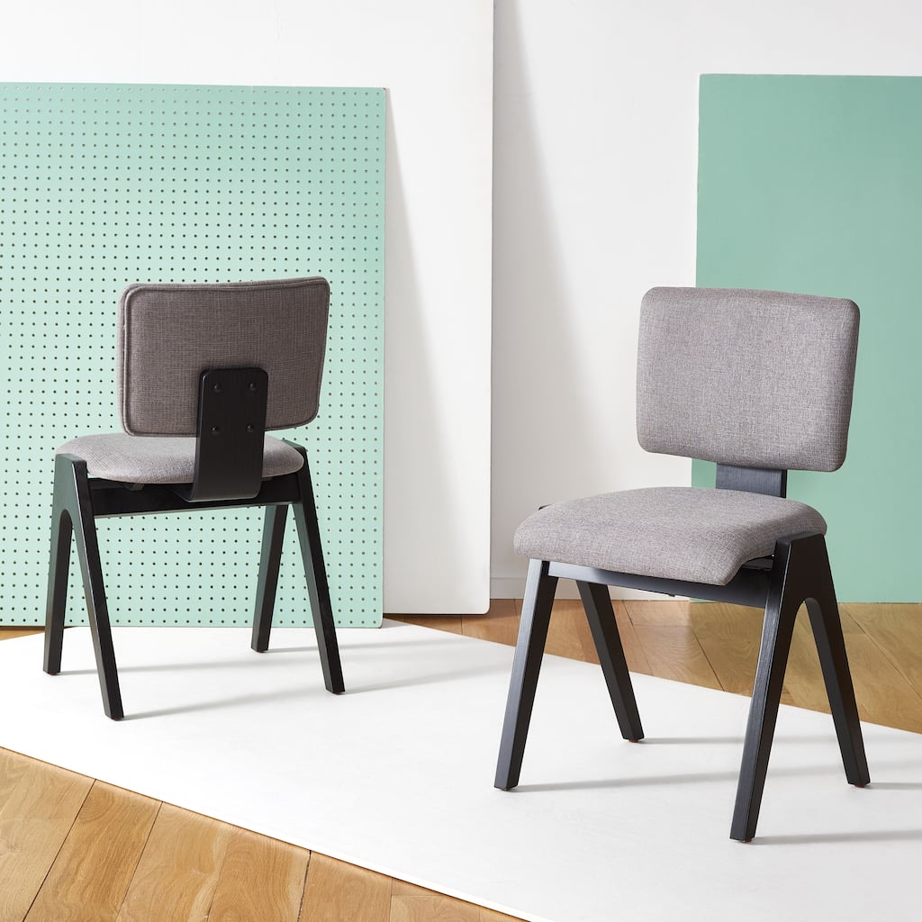 SAFAVIEH Couture Hannedore Wood Dining Chair (Set of 2) - 19 In W x 20 In D x 32 In H - 19Wx20Dx32H