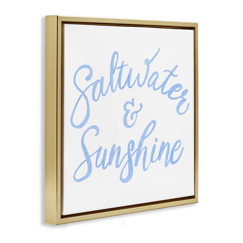 Stupell Minimal Saltwater & Sunshine Framed Floater Canvas Wall Art Design By SunDance Group