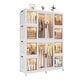 preview thumbnail 12 of 12, Baby Wardrobe Storage Cabinet with Doors Rods and 12 Cubes White