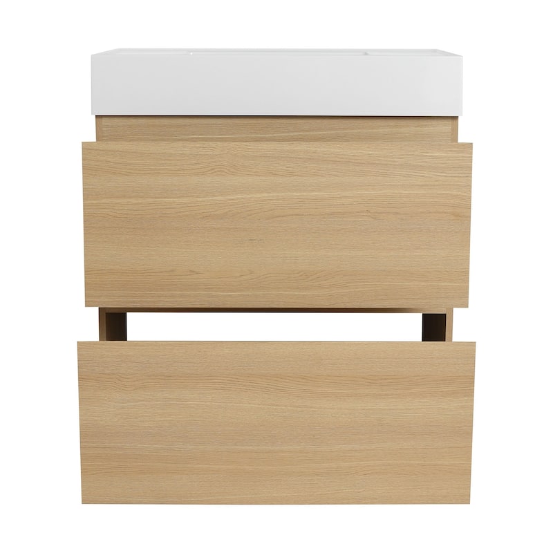 30 in. W x 18 in. D x 35 in. H Single Sink Freestanding Bath Vanity with White Resin Top