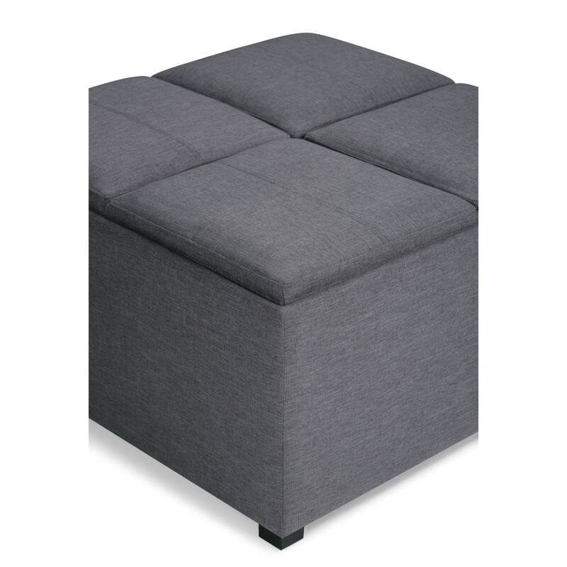 Square Coffee Table Storage Ottoman