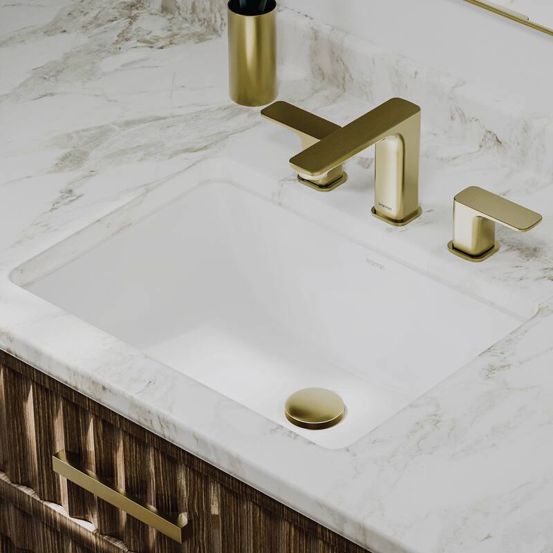 Karran Valera 21" Rectangular Undermount Vitreous China Bathroom Sink in White