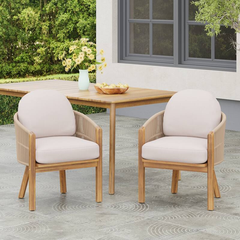 Outdoor Dining Arm Chair Set of 2 - Teak
