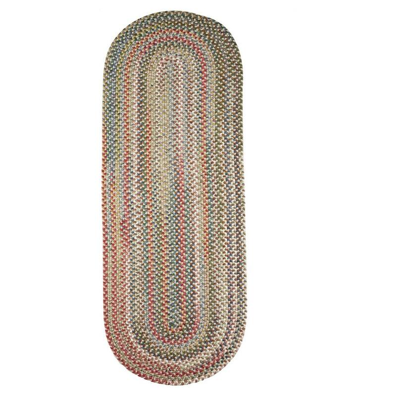 Rhody Rug Charisma Indoor/ Outdoor Braided Area Rug - 2' x 6' Runner - Champagne