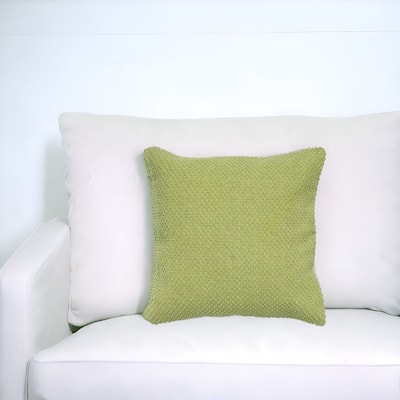 HomeRoots 20" Green Cotton Throw Pillow