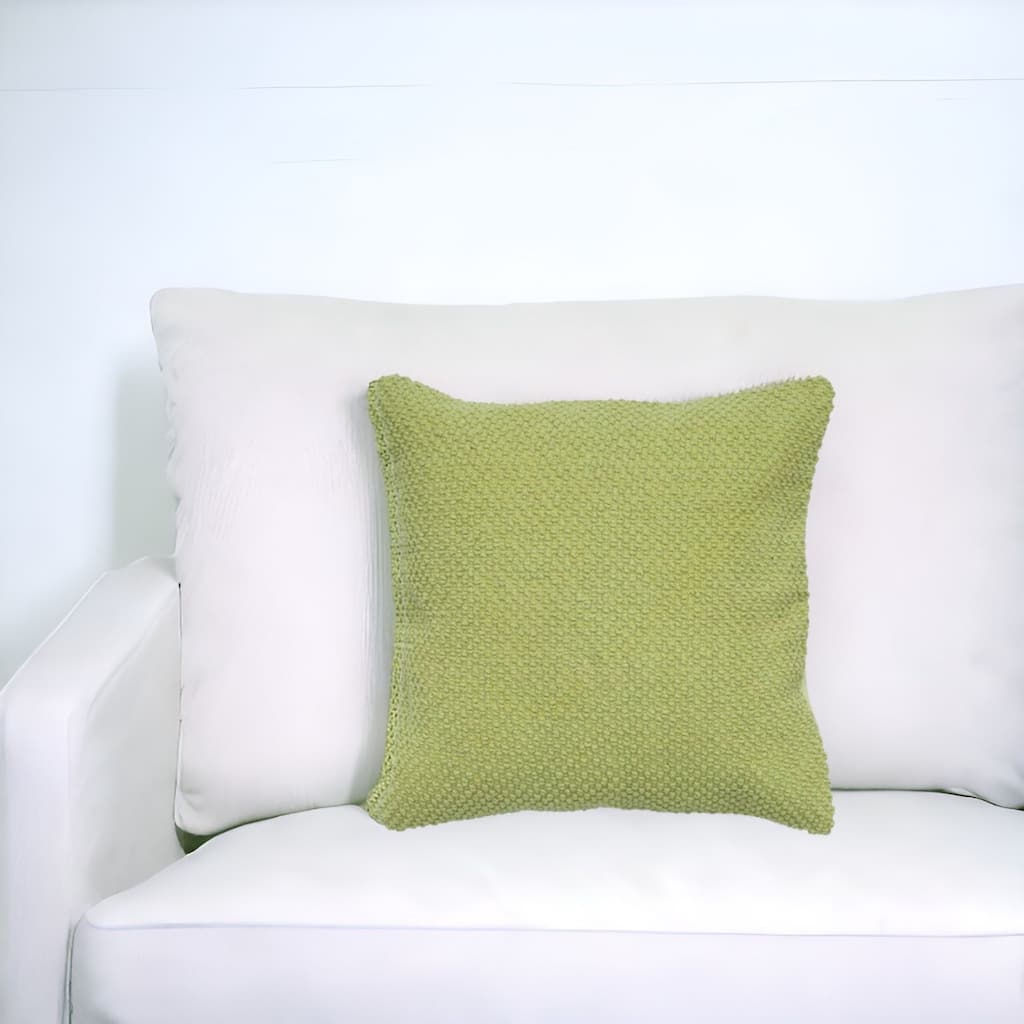 HomeRoots 20" Green Cotton Throw Pillow