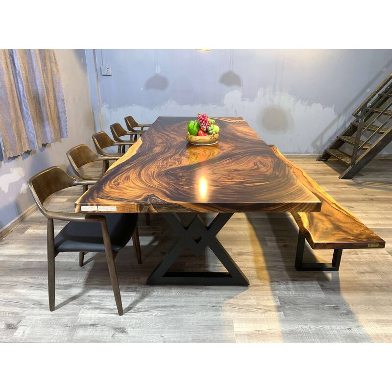 Sundaland 118" Large Slap Live Edge Dining Table