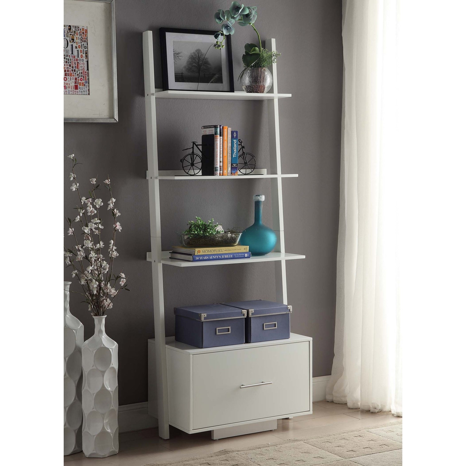 3-Tier Bookcase with Open Shelves and X-Pattern Sides for Modern Decorative Storage - 15.75