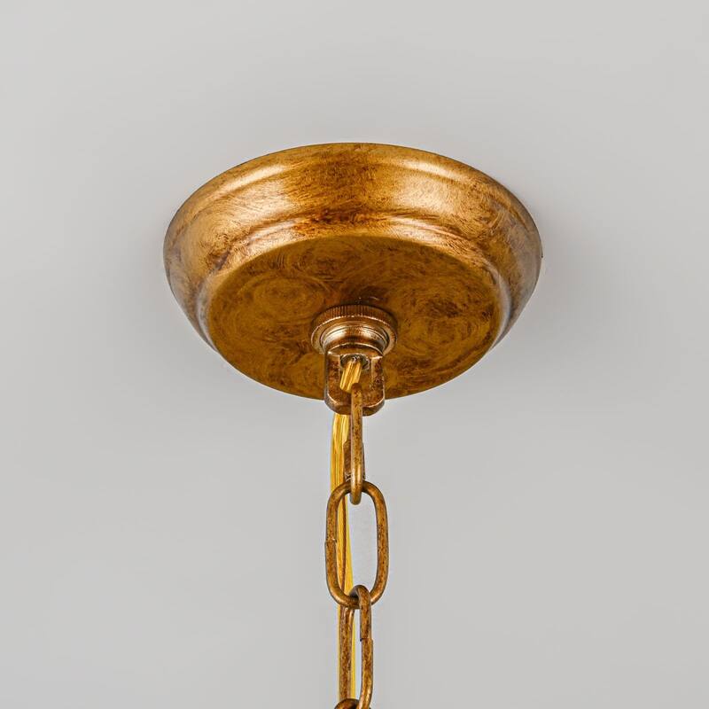 Ennu Retro Antique Sphere Crystal Chandelier Adjustable Dining Room Chandelier - Brass