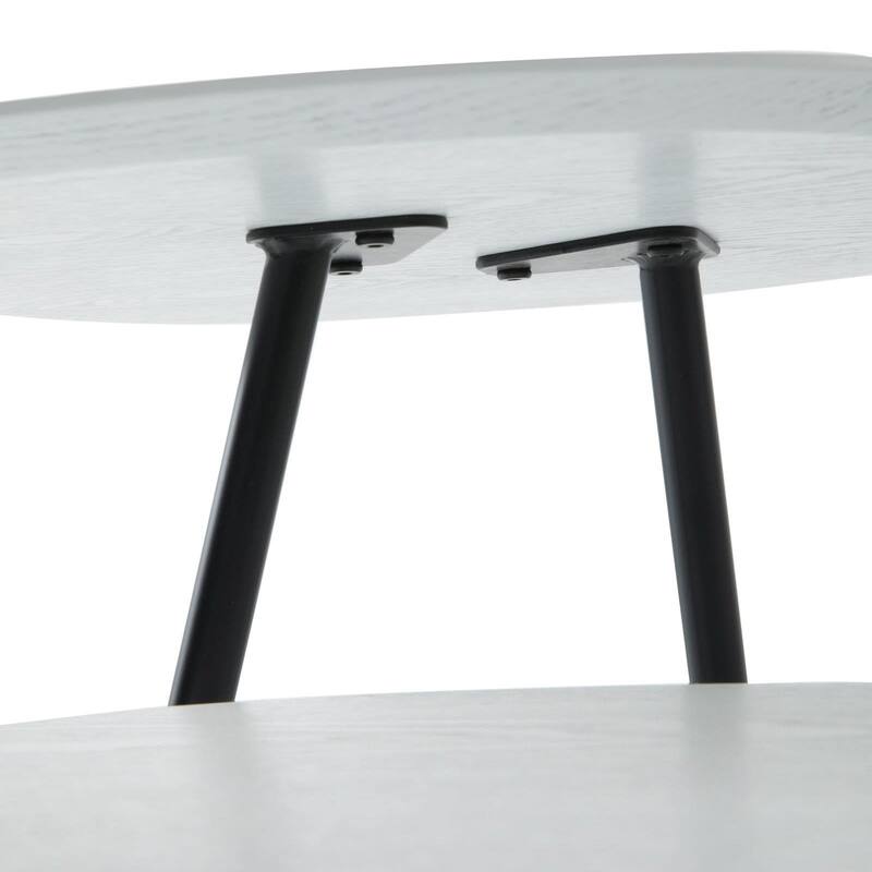 Hazelton Modern Multi Shelves Side Table MDF Wood Tabletop and Stanless Steel Frame Accent End Tables