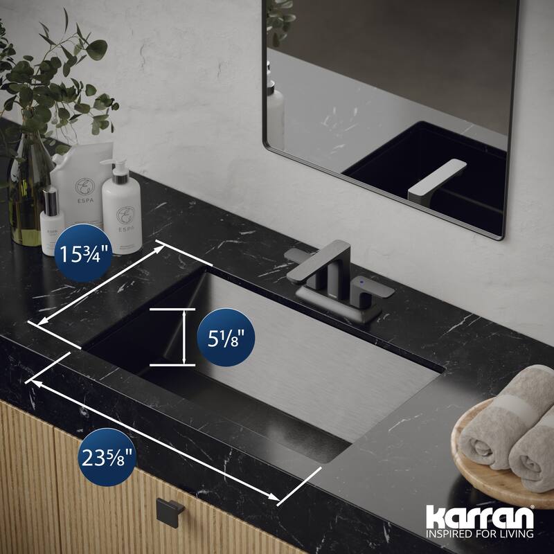 Karran USA CCU400 Cinox 23-5/8" Rectangular Stainless Steel Undermount