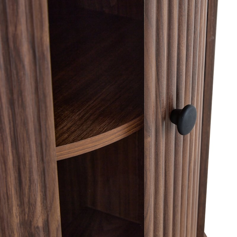 ‌47.2" Round Wood-Grain Dining Table - Double-Tier Storage & Roman Column Base, Timeless Elegance‌.
