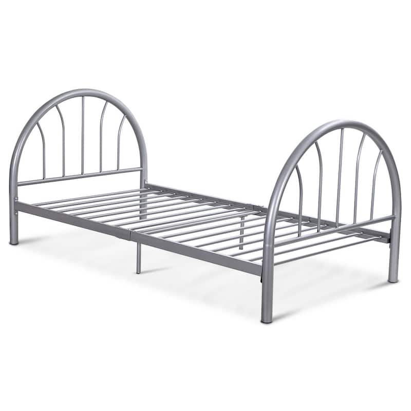 Costway 83''x42''x35'' Metal Bed Platform Frame Twin Size Home - Silver - Twin