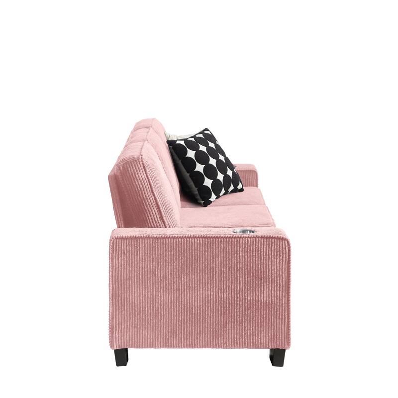 Modular Sectional Sofa, 102 Inch L Shaped Couch Set, 3-Seater Comfy Cloud Couches with Movable Ottoman, DIY Combination