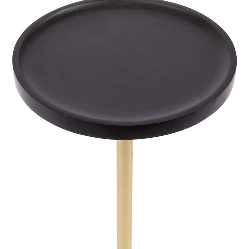 Kate and Laurel Shorrock Wood and Marble Side Table