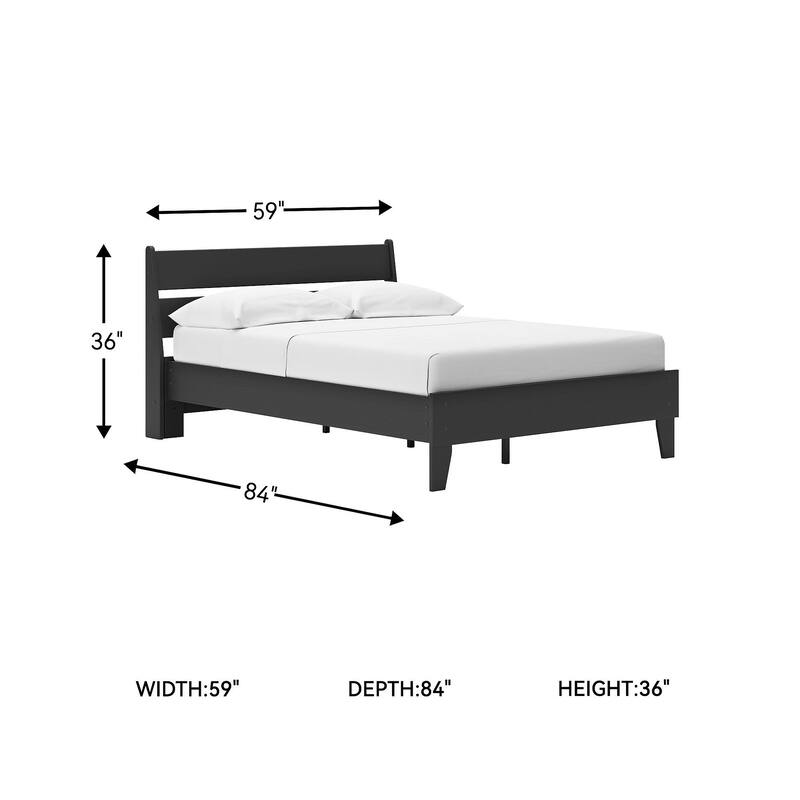 Signature Design by Ashley Socalle Black Panel Platform Bed