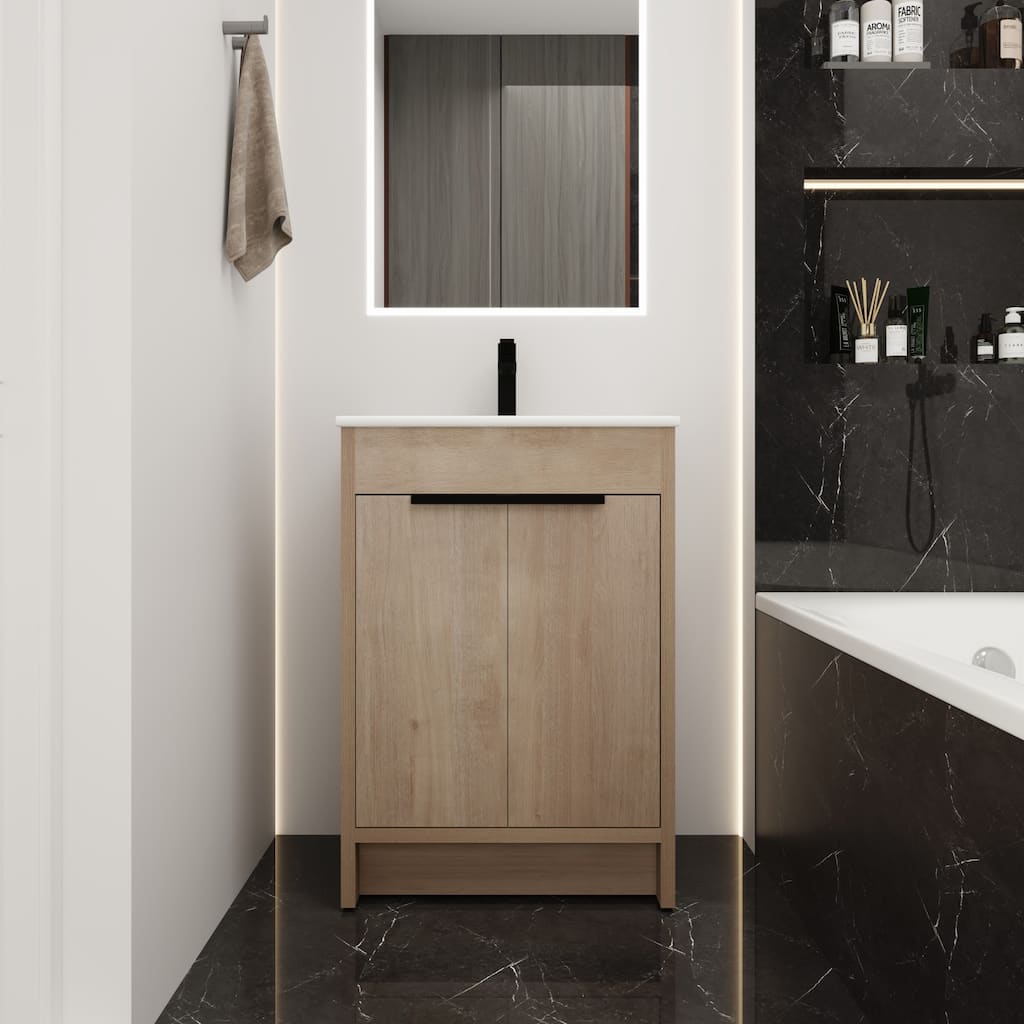24" Bathroom Vanity with Ceramic Sink
