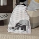 preview thumbnail 4 of 3, Lambs & Ivy Me & Mama Gray/White Elephant on Leaf Print Luxury Nursery Baby Blanket