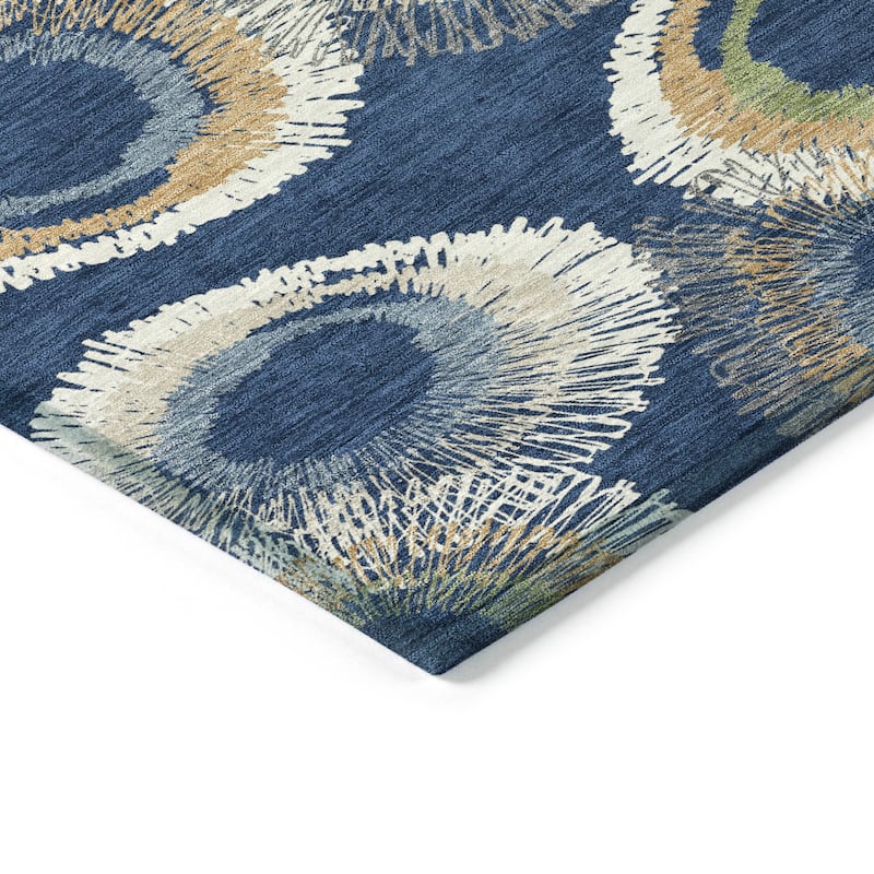 Machine Washable Indoor/ Outdoor Modern Spikey Chantille Rug