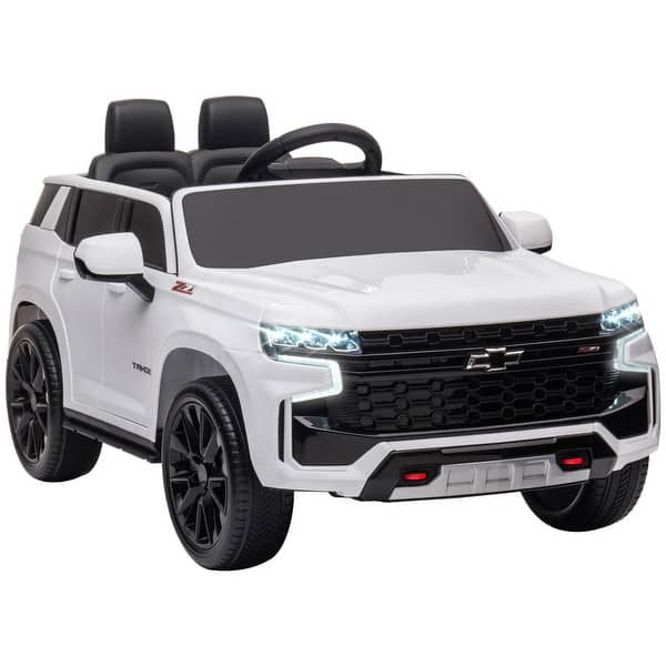 slide 2 of 7, Licensed Chevrolet TAHOE 12V Kids Ride-On Toy Car with Parent Remote, Suspension, and Music, Gift for Kids White