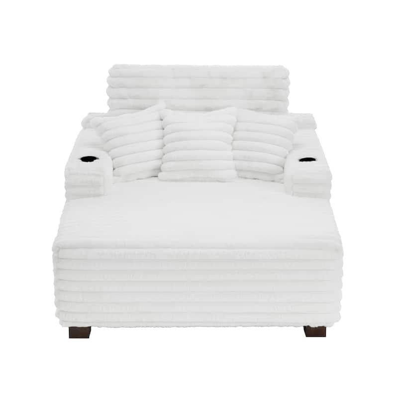 53" Wide Oversized Upholstered Chaise Lounge Indoor Sofa with Pillows