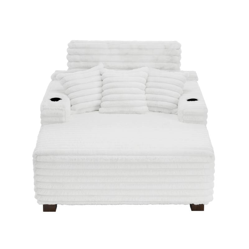 53" W Upholstered Sofa Chaise Lounge Indoor with Pillows