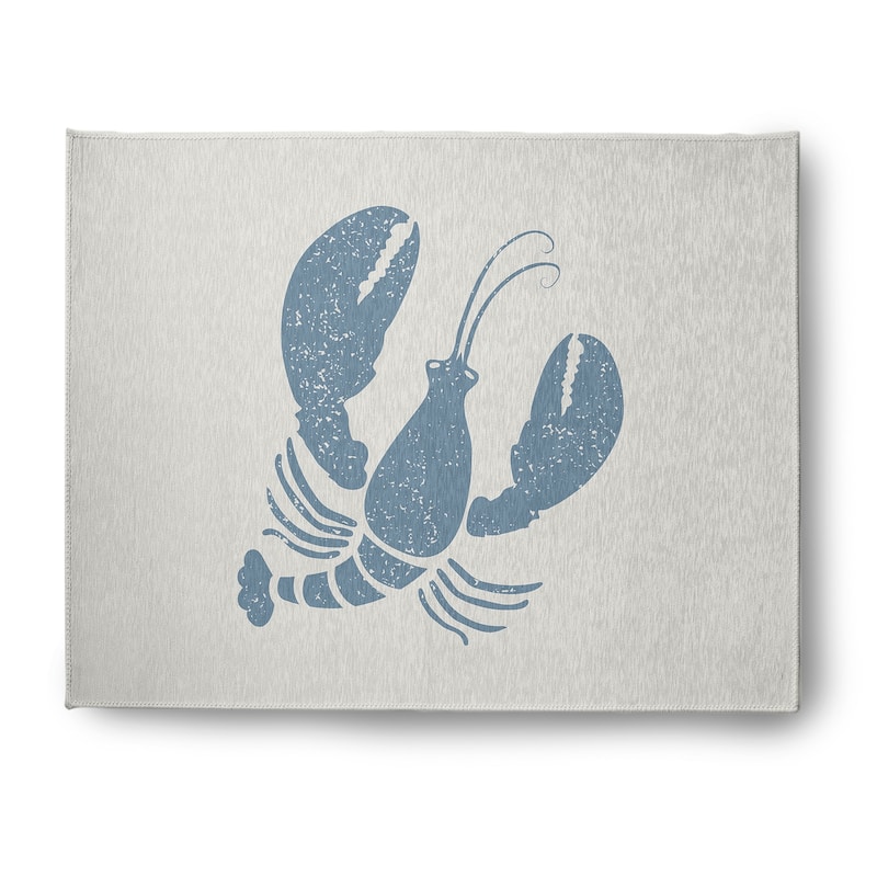 Lobster Nautical Indoor/Outdoor Rug - Dusty Smoke and White - 8' x 10'