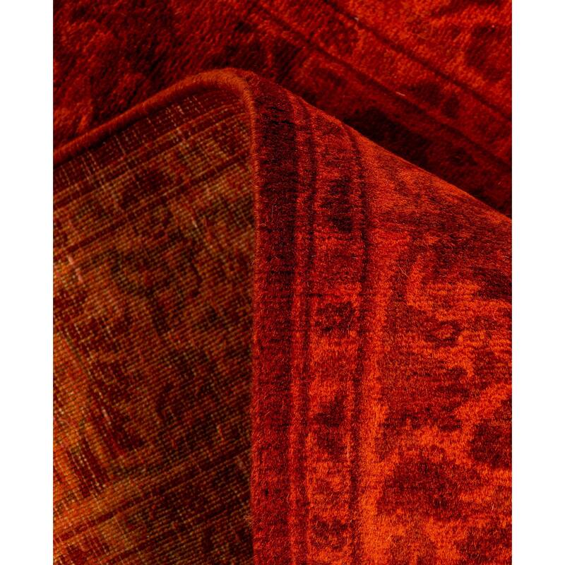 Overdyed One-of-a-Kind Hand-Knotted Area Rug - Orange - 2' 5" x 17' 10"