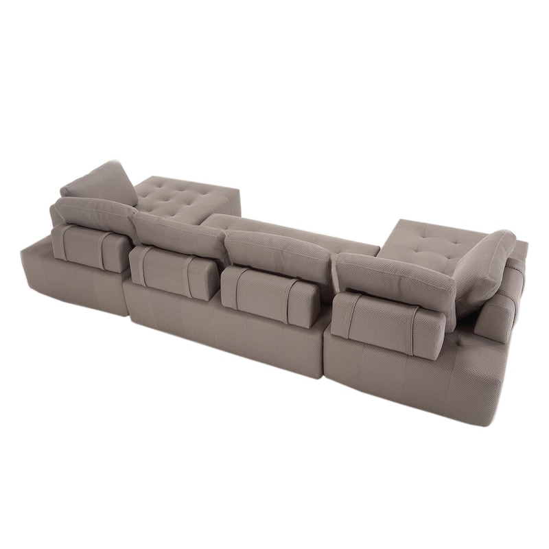 146" Modular Sectional Sofa, Oversized U Shaped with Chaise, Deep Seat Comfy Fabric Cloud Couch for Living Room