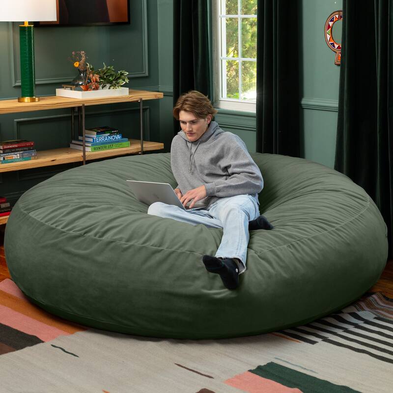 Jaxx Cocoon 7 Ft Giant Bean Bag Sofa and Lounger for Adults, Lush Velvet