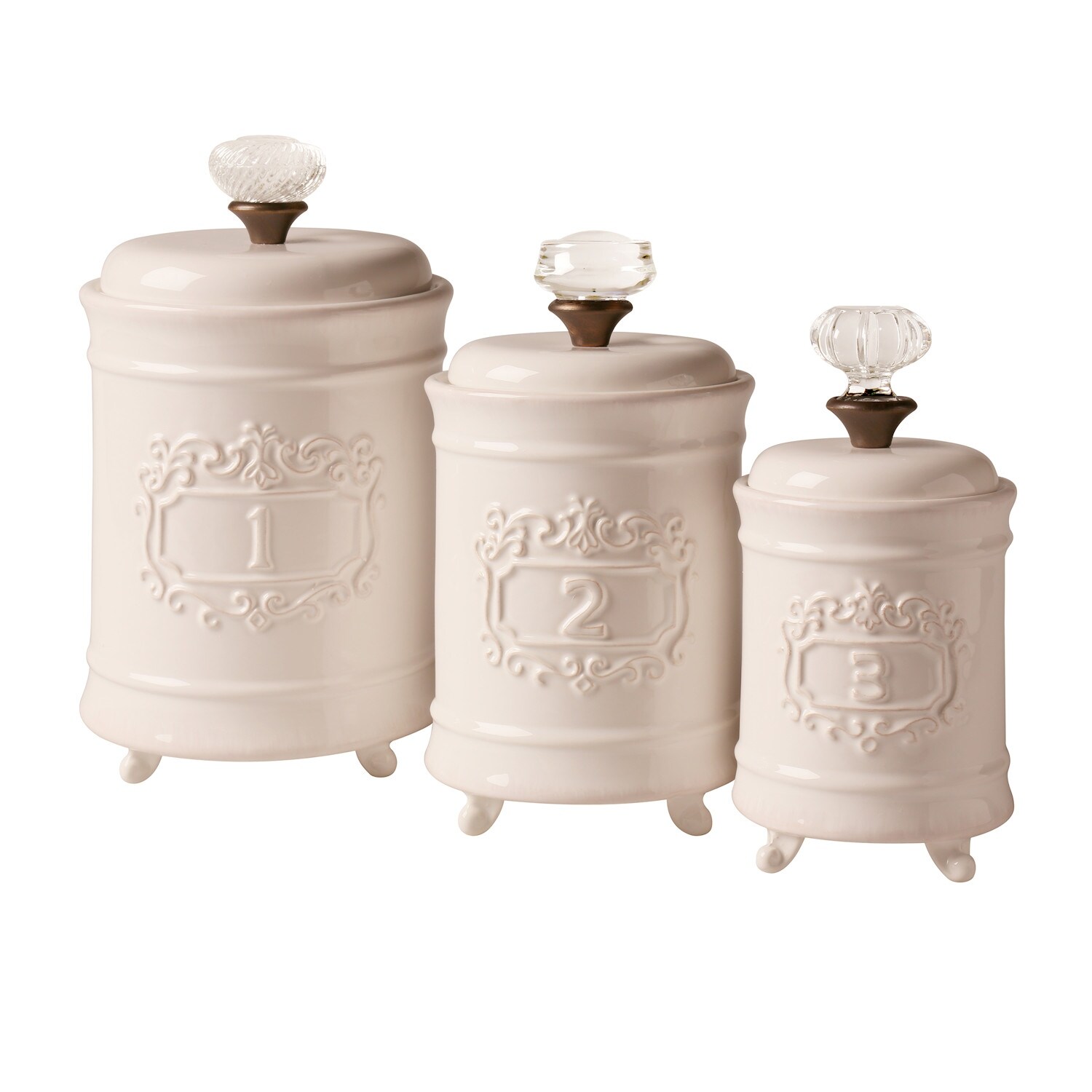 Shop Mud Pie Kitchen Canisters White Ceramic Lidded Jars Set