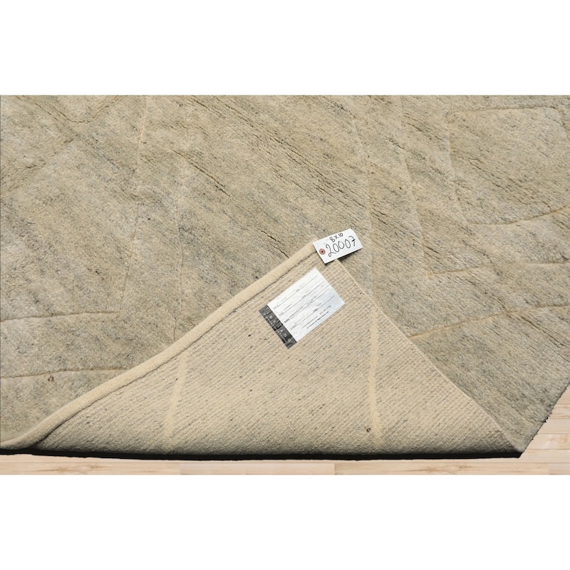 8x10 Tibetano Hand Knotted Wool Beige Moroccan Modern & Contemporary Rug - 8' x 10'