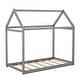 preview thumbnail 9 of 7, Gray Twin Size Wooden House Bed with Roof for Kids, Boys and Girls, Bedroom