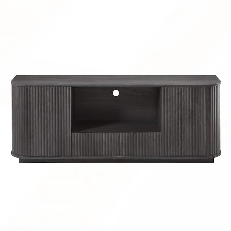 64 Inch Wavy TV Stand, Rounded Sideboard